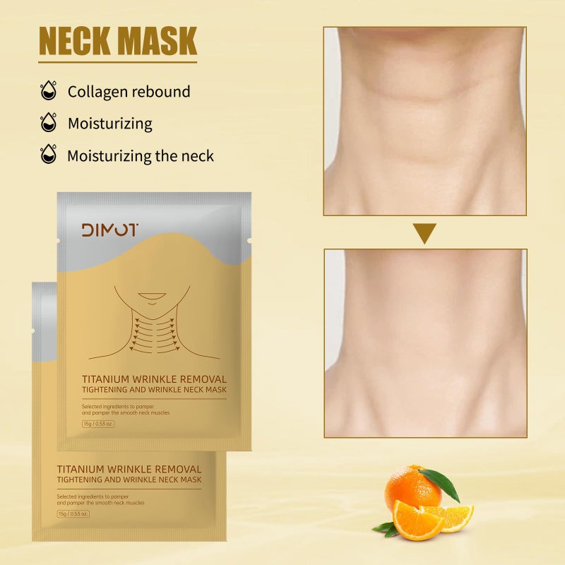 ديموت لصقات قناع الرقبة المضادة للشيخوخة | ضمادات الكولاجين الذهبي وحمض الهيالورونيك لتجاعيد الرقبة | علاج ترطيب عميق وشد ورفع | لفافة قابلة للتعديل لإزالة الخطوط لجميع أنواع البشرة، عبوة واحدة (2) - Image 3